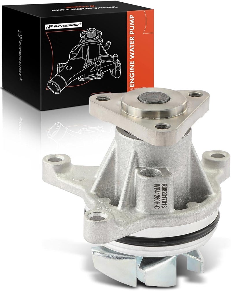 A-Premium Enginie Water Pump [4Cyl 2.5 2.3 2.0L DOHC] w/Seal Compatible with Ford, Lincoln, Mazda, Mercury - 2001-2020 - Escape, Explorer, Focus, MKZ, MKT, 6, 5, 3, Tribute, Mariner, Milan and More - Image 1